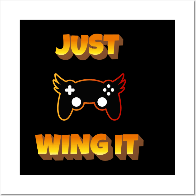 Just Wing It Video Game Controller Wall Art by Axiomfox